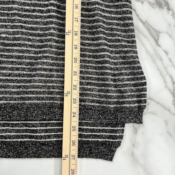Pure Amici Sweater Womens XS Black Gray Striped Knit Cashmere Linen Pullover - Picture 8 of 8